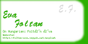 eva foltan business card